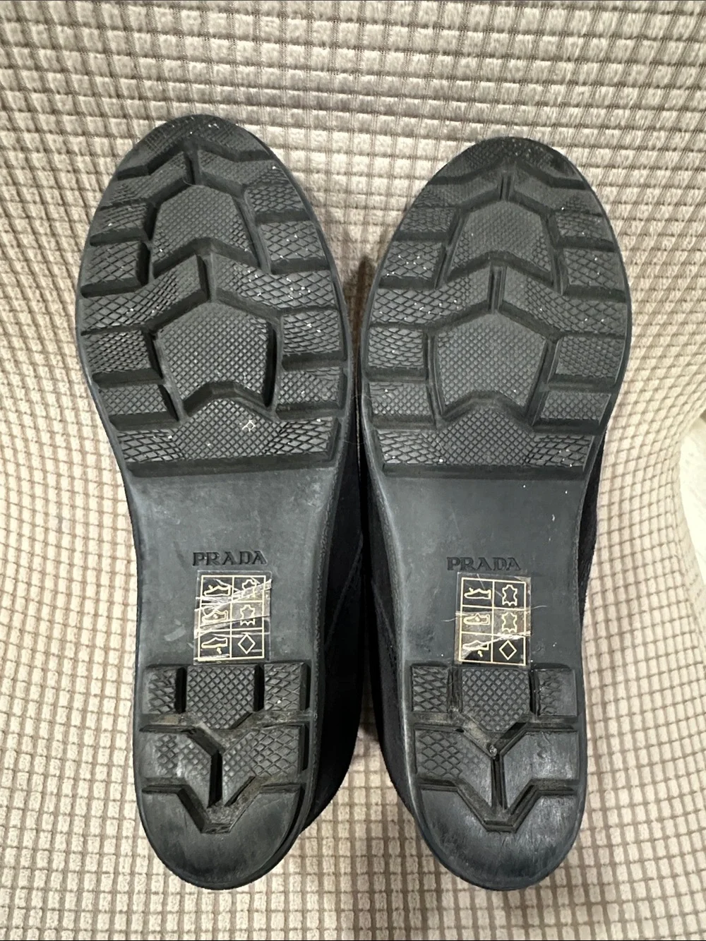 Y2K Prada sport women’s 6 Black Suede wedge lace up Booties.